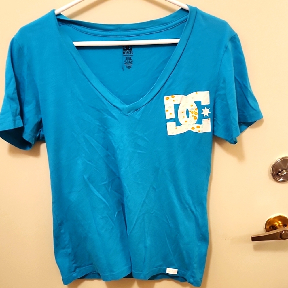 DC Shoes Teal Tee Shirt, EUC, Materials Listed On Tag, Size L